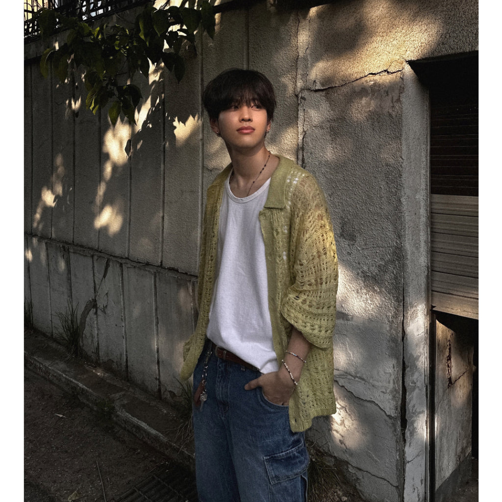 【Metanoia】🇰🇷韓製 翻領鏤空針織長袖外套