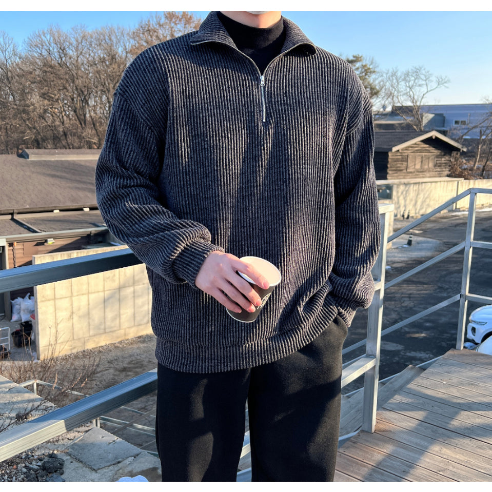 【Metanoia】🇰🇷韓製 半拉鍊翻領針織衫 男女通用