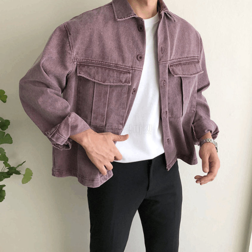 【Metanoia】🇰🇷韓製 翻領短版牛仔夾克外套