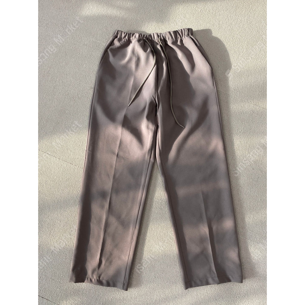 【Metanoia】🇰🇷韓製  寬鬆休閒鬆緊帶西裝落地褲