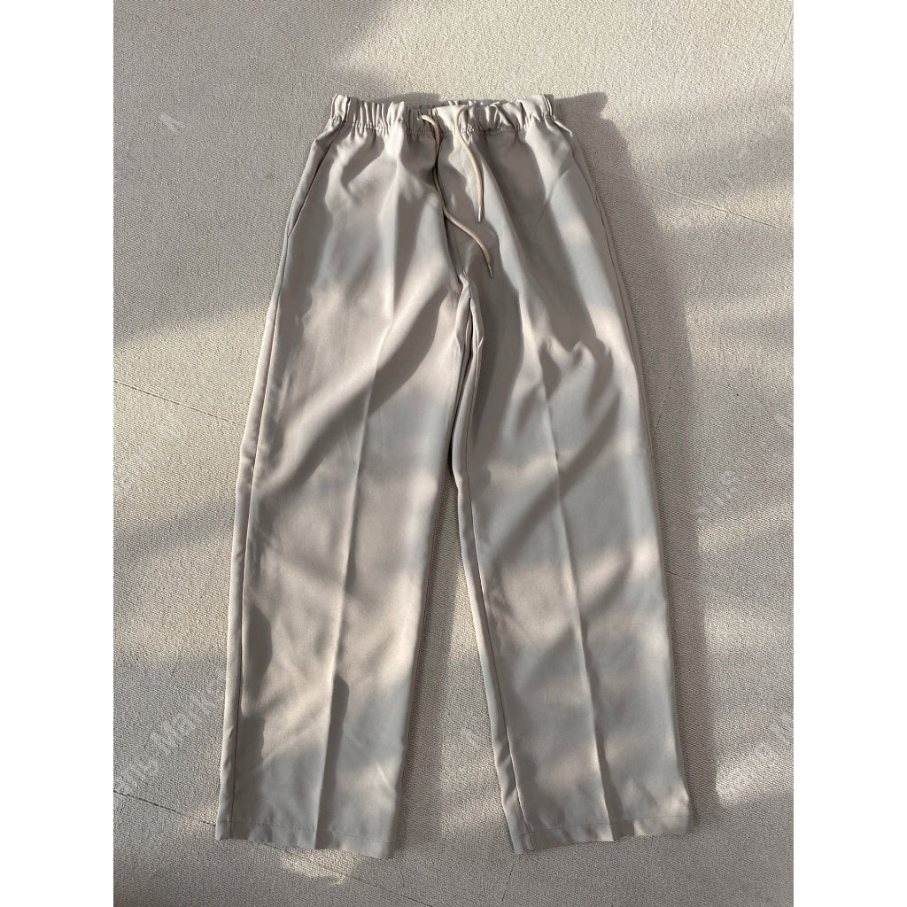 【Metanoia】🇰🇷韓製  寬鬆休閒鬆緊帶西裝落地褲