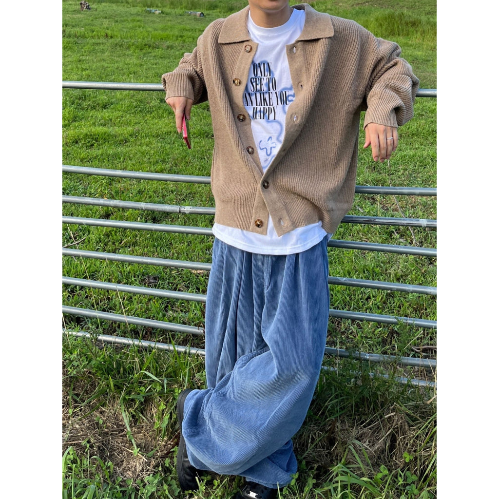 【Metanoia】🇰🇷韓製 翻領鈕扣寬鬆針織衫