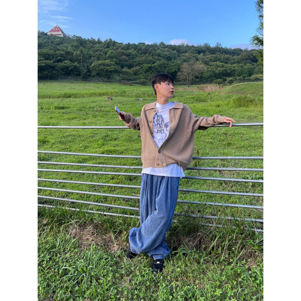 【Metanoia】🇰🇷韓製 翻領鈕扣寬鬆針織衫